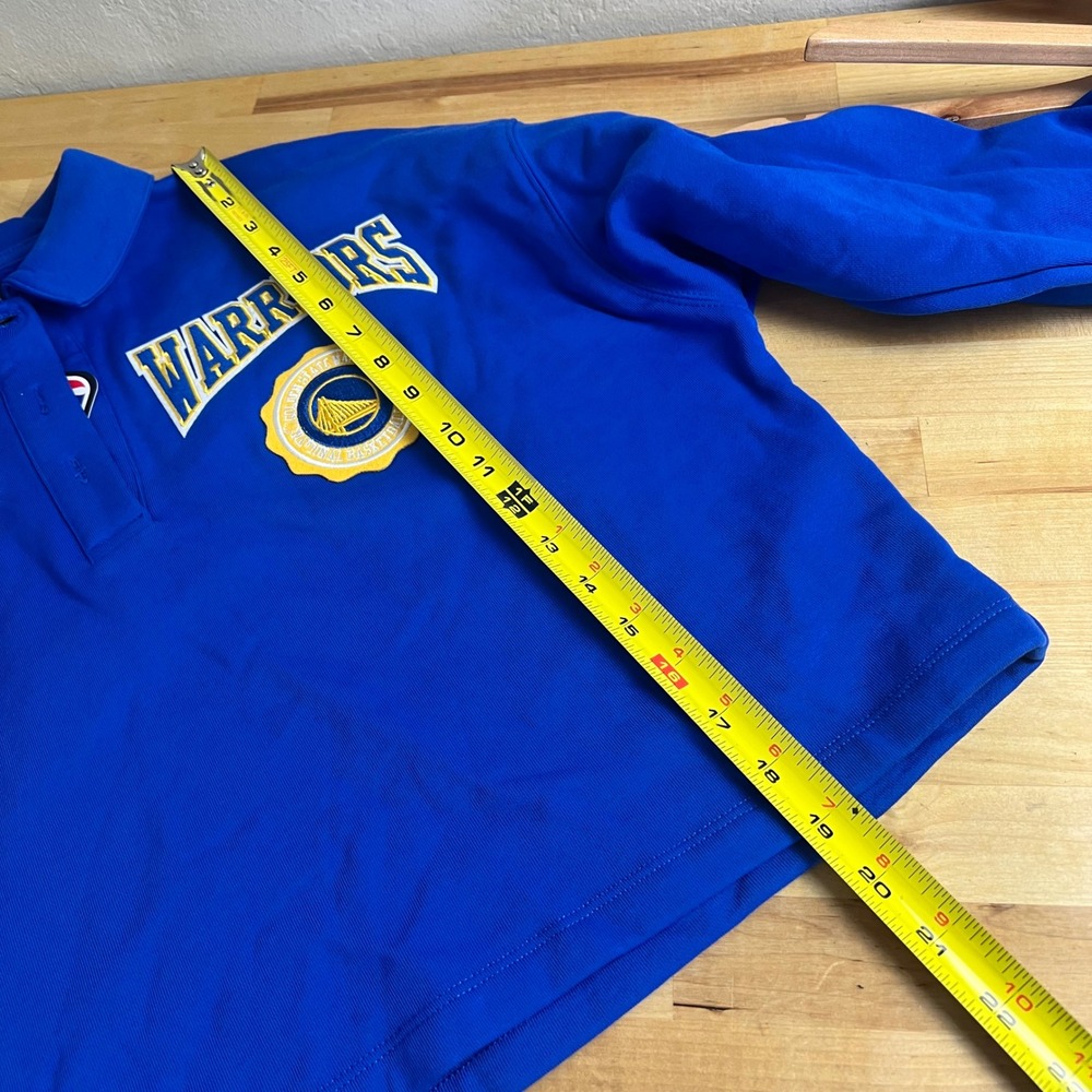 Golden State Warriors Pro Standard NBA Cropped Polo Sweatshirt Women Size S Blue - Picture 8 of 8